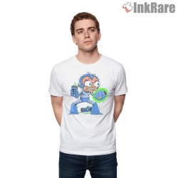Mega Man Grumpy Monday Coffee Gamer Shirt on white short sleeve shirt for men graphic tee