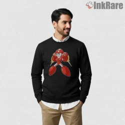 Mega Man Jet Armor Cartoon Power Up Shirt on graphic shirt for men graphic tee