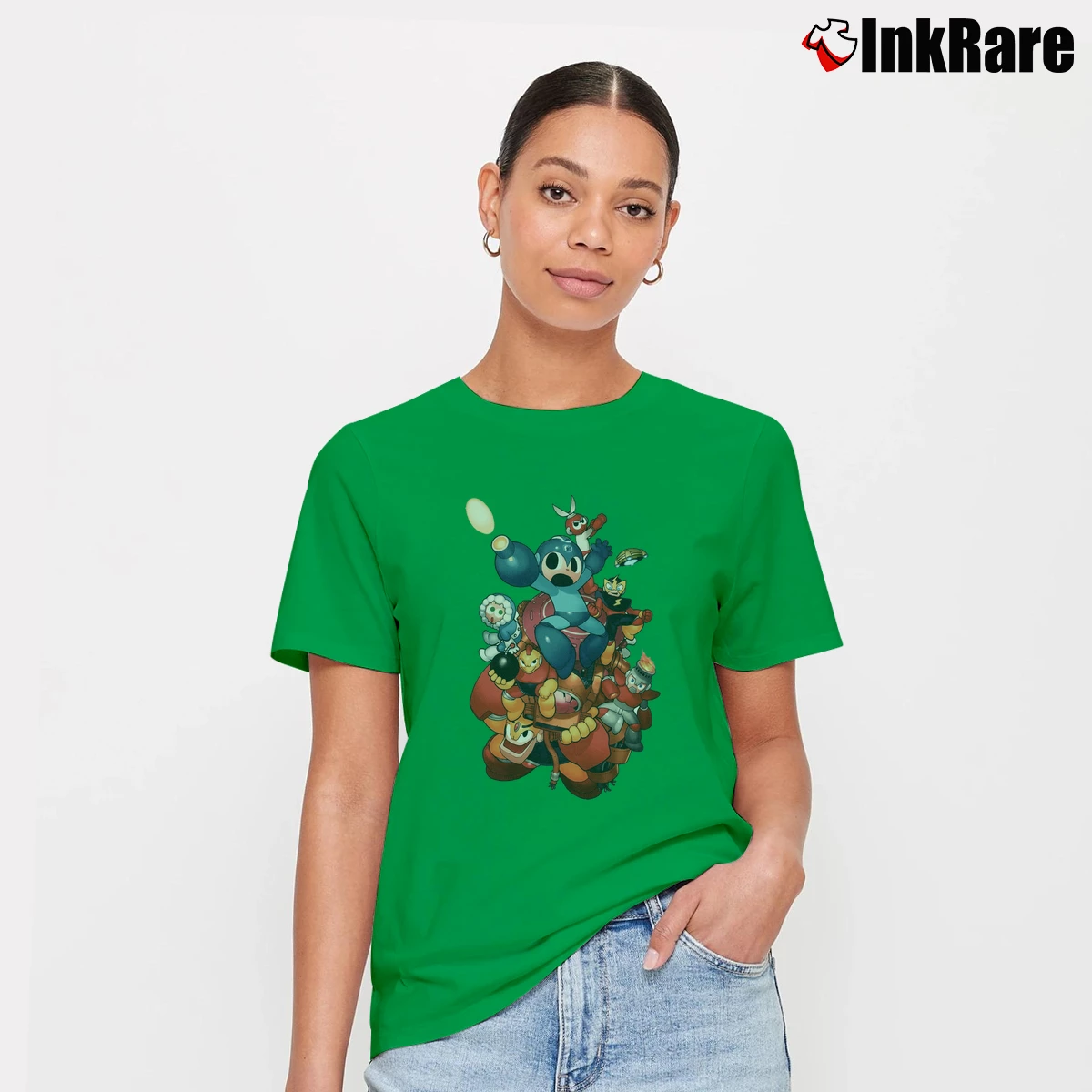 Women’s Mega Man Retro Art T-Shirt in irish green | Soft, Flattering Fit