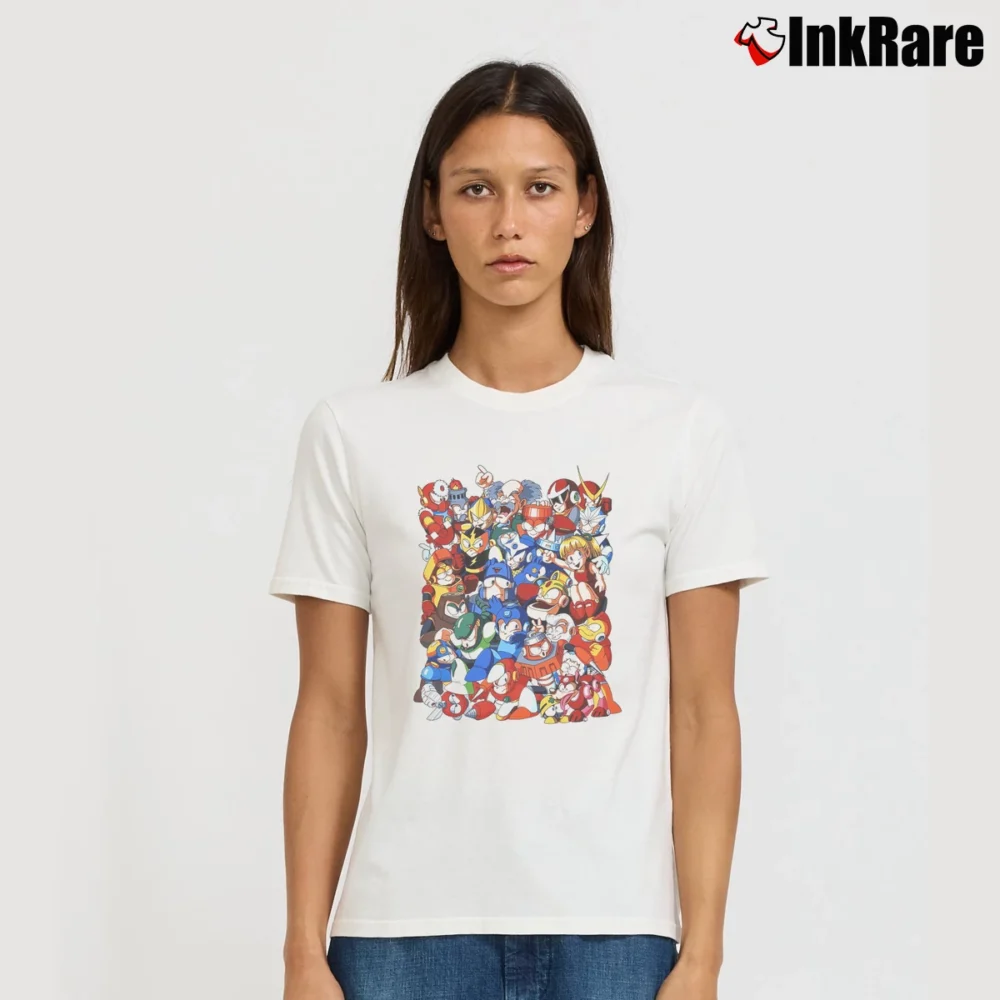 Women’s Mega Man Robot Masters T-Shirt in white | Soft, Flattering Fit