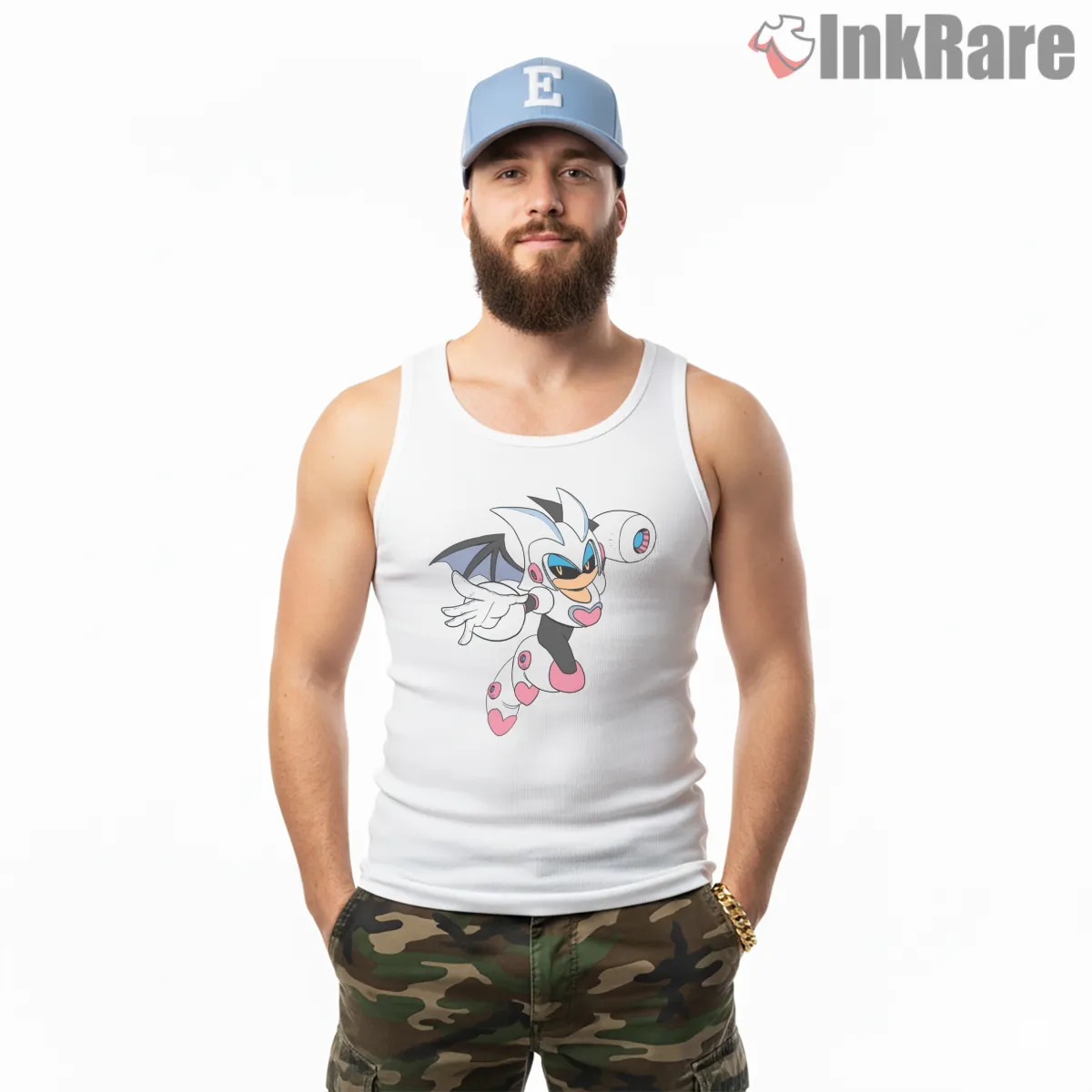 Mega Man Rouge Woman Stylish Heroine Shirt on white tank top for men graphic tee