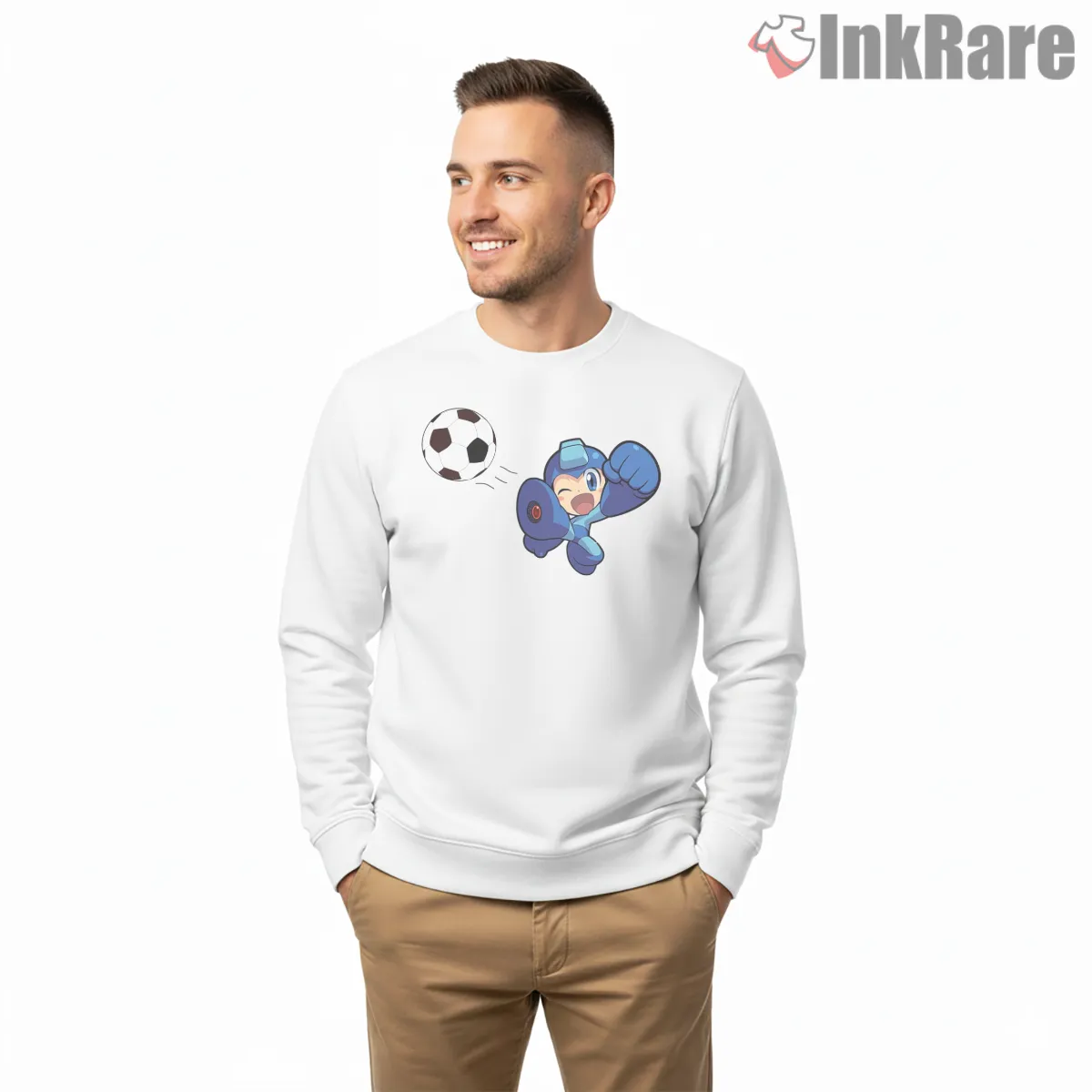 Mega Man Soccer Time Funny Sports Action Shirt Mega Man Soccer Time Funny Sports Action Shirt on graphic shirt for men graphic tee