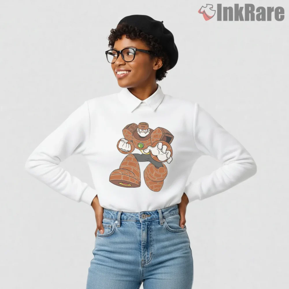 Mega Man Stone Man Heavy Rock Armor Shirt on graphic shirt for women graphic tee