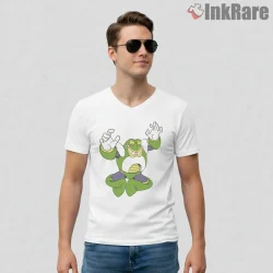 Mega Man Toad Man Rain Dance Classic Shirt on white v-neck shirt for men graphic tee