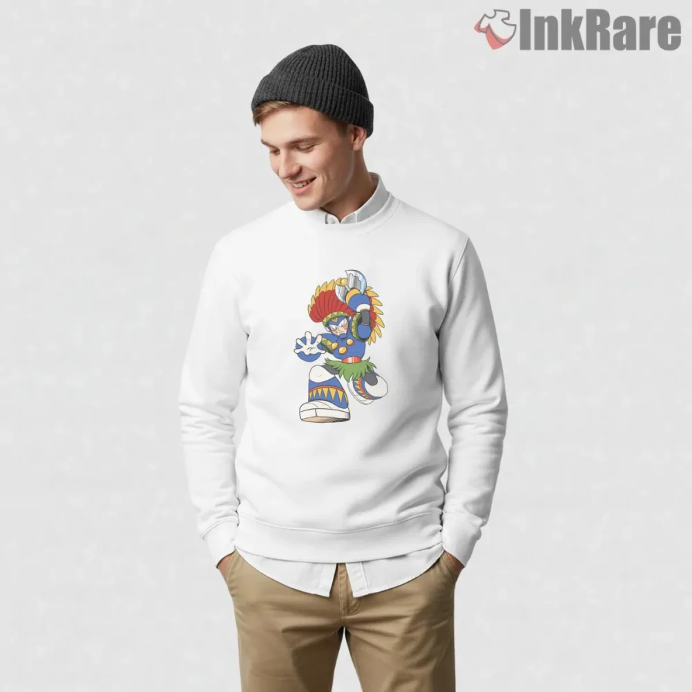 Mega Man Tomahawk Man Tribal Warrior Action Shirt on graphic shirt for men graphic tee