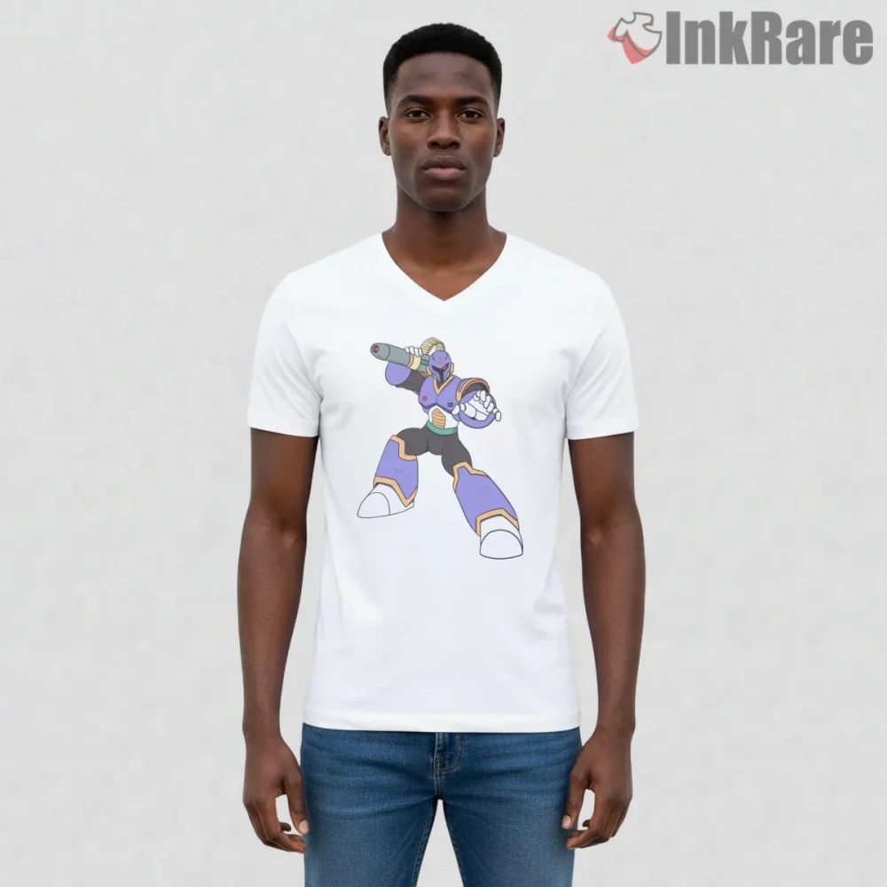 Mega Man Vile Ruby Spears Cartoon Villain Shirt on white v-neck shirt for men graphic tee