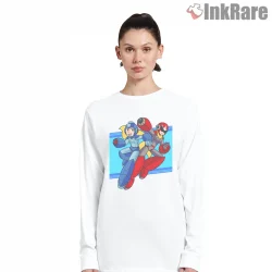 Mega Man X Zero Brothers In Arms Duo Shirt on white long sleeve shirt for women graphic tee