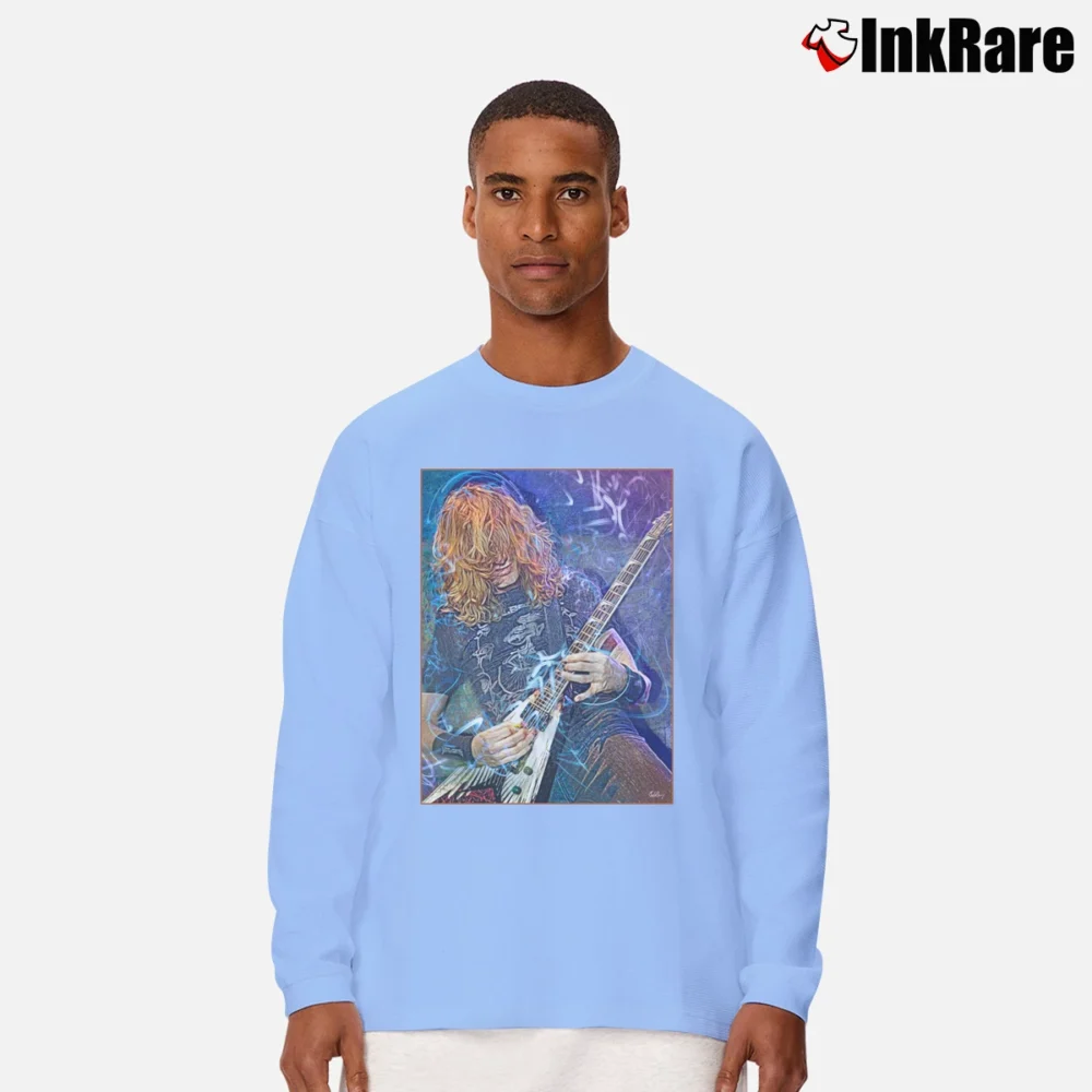 Men’s Megadeth Dave Mustaine Long-Sleeve Shirt in light blue | Sleek, Lightweight, Year-Round Wear