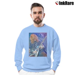 Men’s Megadeth Dave Mustaine Crewneck Sweatshirt in light blue | Cozy Fabric, Clean Style