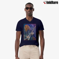 Men’s Megadeth Dave Mustaine V-Neck Tee in navy | Sharp, Breathable, Everyday Staple