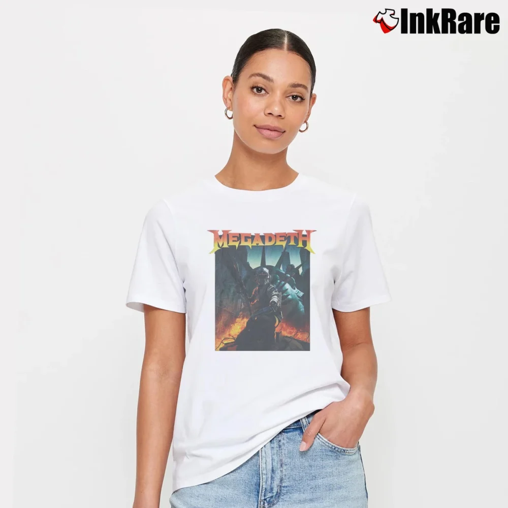 Women’s Megadeth Fatalbot Boy Signature T-Shirt in white | Soft, Flattering Fit