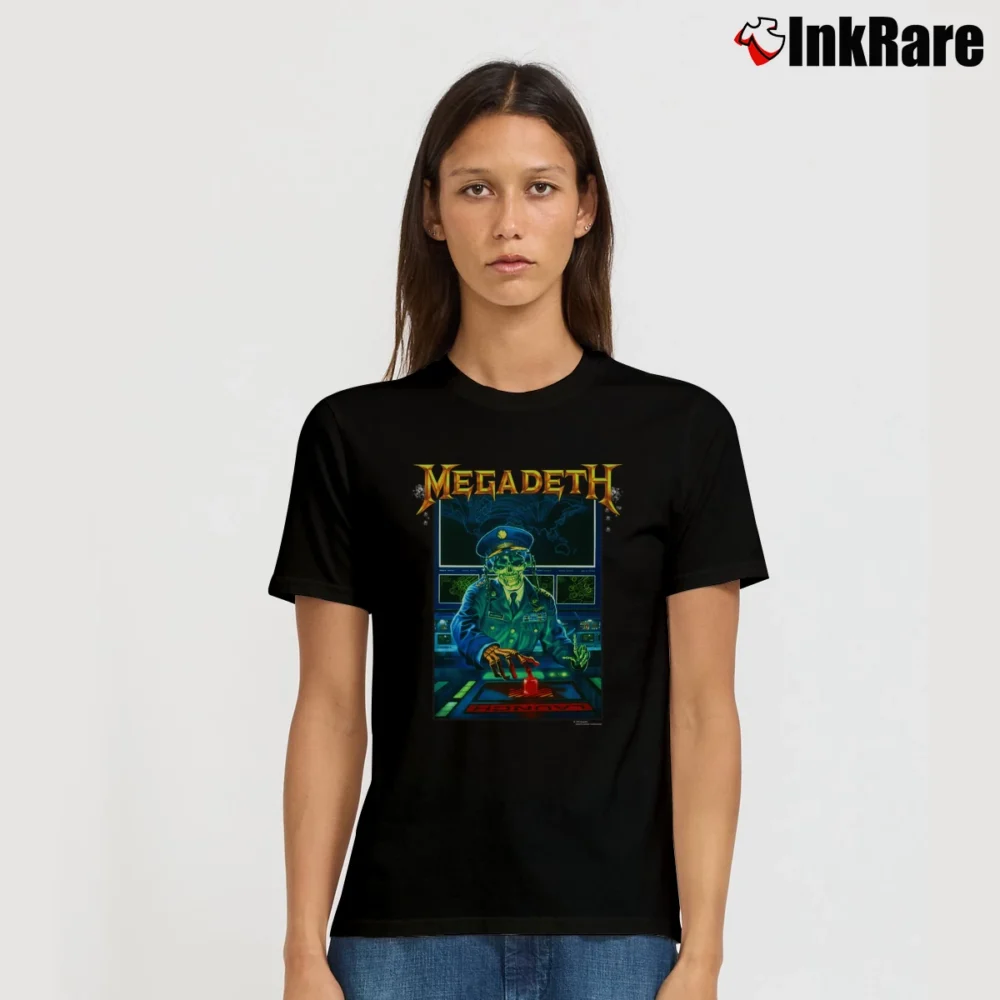 Women’s Megadeth Holy Wars Rust In Peace 1990 Signature T-Shirt in black | Soft, Flattering Fit