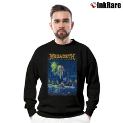 Men’s Megadeth Rust In Peace Crewneck Sweatshirt in black | Cozy Fabric, Clean Style