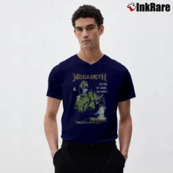 Men’s Megadeth So Far So Good V-Neck Tee in navy | Sharp, Breathable, Everyday Staple