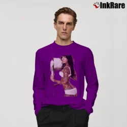 Men’s Megan Fox Tattoo Pin Up Fashion Long-Sleeve Shirt in purple | Sleek, Lightweight, Year-Round Wear