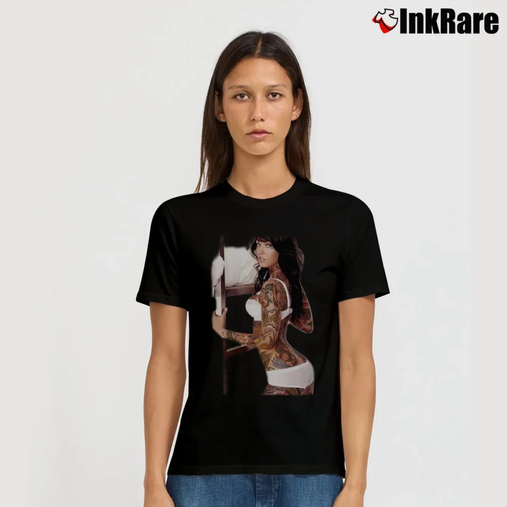 Women’s Megan Fox Tattoo Pin Up Fashion Signature T-Shirt in black | Soft, Flattering Fit