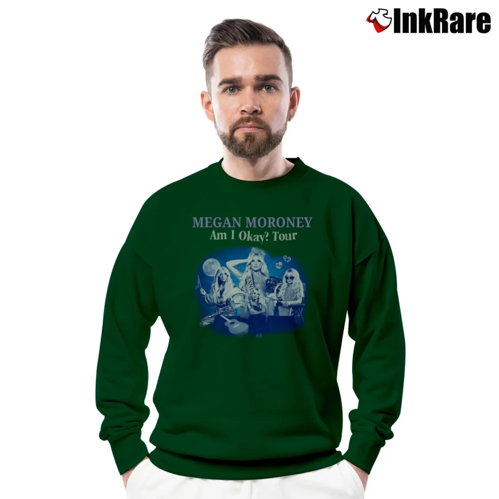 Men’s megan moroney am i okay tour country music Crewneck Sweatshirt in forest green | Cozy Fabric, Clean Style
