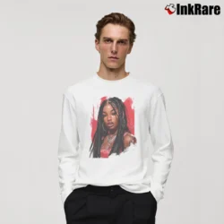 Men’s megan thee stalion rap music hip hop fashion Long-Sleeve Shirt in white | Sleek, Lightweight, Year-Round Wear