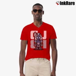 Men’s Megatron CJ81 Calvin Johnson V-Neck Tee in red | Sharp, Breathable, Everyday Staple