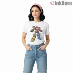Megazord Pixel Arcade Retro Robot Shirt on white short sleeve shirt for women graphic tee