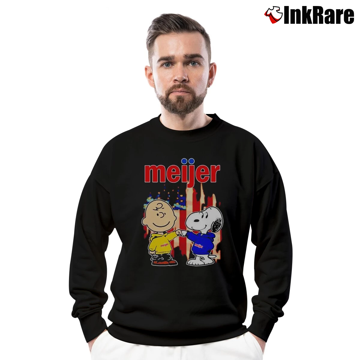 Meijer Charlie Brown And Snoopy Men’s Crewneck Sweatshirt in black – Soft & Durable Men’s Meijer Charlie Brown And Snoopy Crewneck Sweatshirt in black | Cozy Fabric, Clean Style