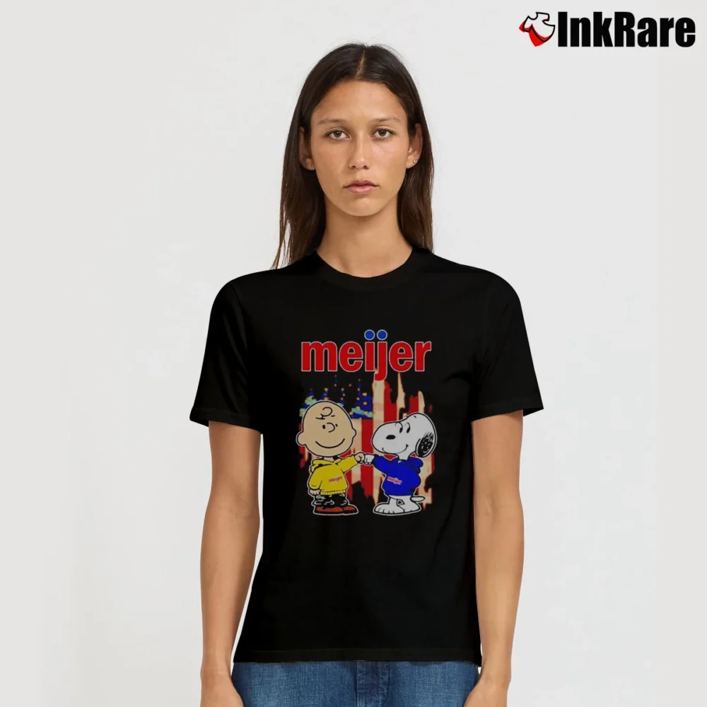 Women’s Meijer Charlie Brown And Snoopy T-Shirt in black | Soft, Flattering Fit