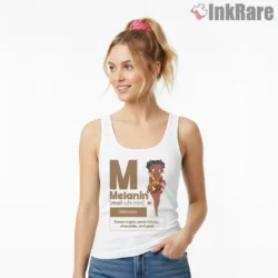 Melanin Betty Boop Afrocentric Art Shirt on white tank top for women graphic tee