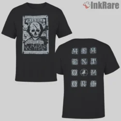 Memento Mori Marduk Double Sided Shirt front and back artwork in gray on black