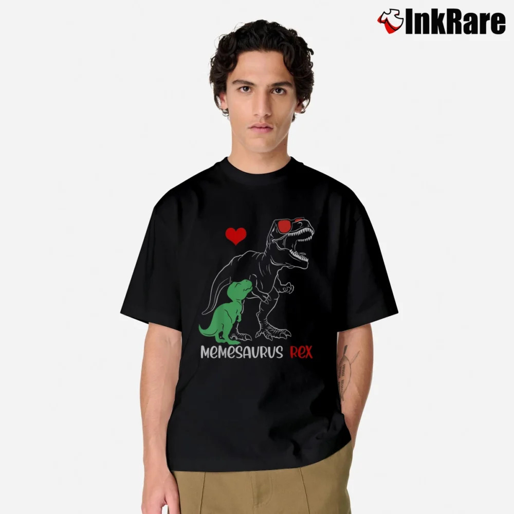 Men’s Memesaurus T Rex Dinosaur Funny Meme Saurus Classic T-Shirt in black | Soft, Breathable Everyday Wear