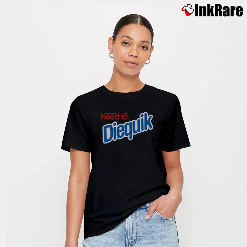 Women’s Men Need To Diequik Vaporwave Meme Signature T-Shirt in black | Soft, Flattering Fit