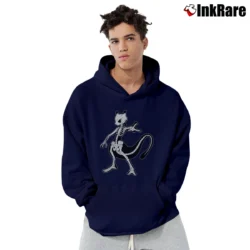 Men’s Meotwo Skeleton Pokemon Graphic Pullover Hoodie in navy | Cozy, Durable, Modern Fit
