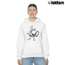 Women’s Meotwo Skeleton Pokemon Graphic Cozy Hoodie in white | Warm, Structured, Stylish