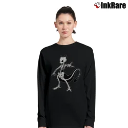 Women’s Meotwo Skeleton Pokemon Graphic Long-Sleeve Top in black | Sleek, Versatile, All-Season