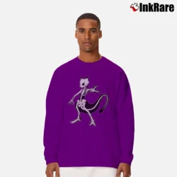 Men’s Meotwo Skeleton Pokemon Graphic Long-Sleeve Shirt in purple | Sleek, Lightweight, Year-Round Wear