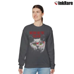 Women’s Meow We're Talkin' Funny Cat Relaxed Sweatshirt in charcoal | Soft, Laid-Back Vibe