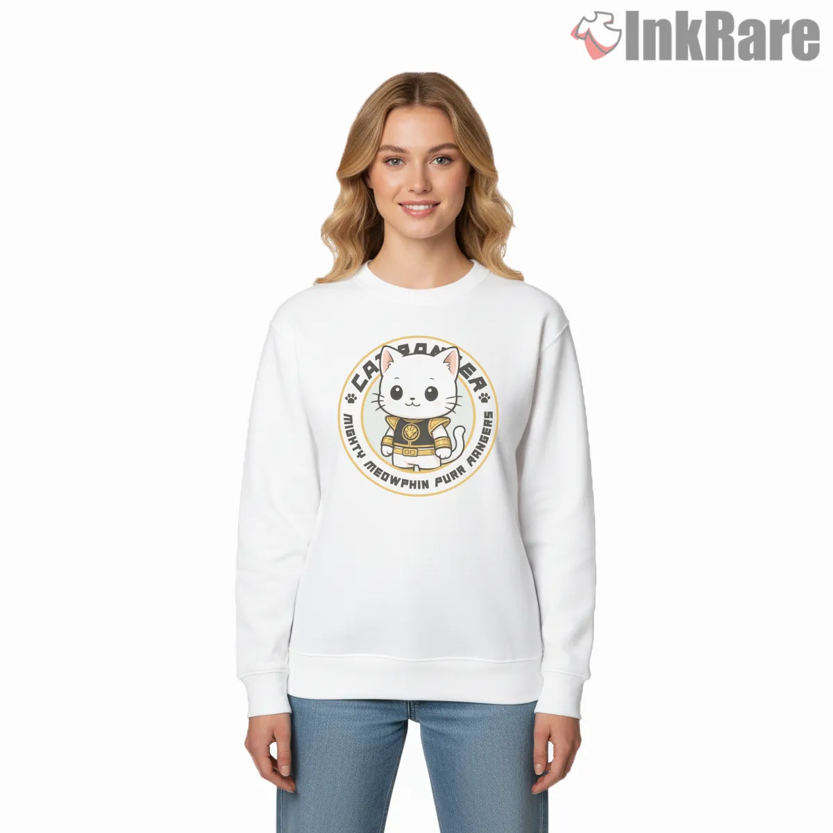 Meowphin White Cat Ranger Cute Mashup Shirt on graphic shirt for women graphic tee