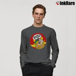 Men’s Mermaid Man Evil Character Graphic Long-Sleeve Shirt in charcoal | Sleek, Lightweight, Year-Round Wear