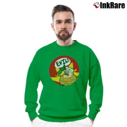 Men’s Mermaid Man Evil Character Graphic Crewneck Sweatshirt in irish green | Cozy Fabric, Clean Style
