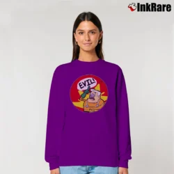 Women’s Mermaid Man Evil Character Graphic Relaxed Sweatshirt in purple | Soft, Laid-Back Vibe