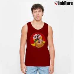 Men’s Mermaid Man Evil Character Graphic Tank Top in maroon | Breathable, Active-Friendly Design