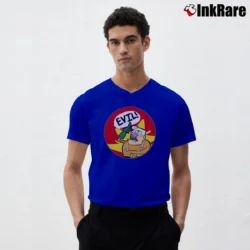 Men’s Mermaid Man Evil Character Graphic V-Neck Tee in royal blue | Sharp, Breathable, Everyday Staple