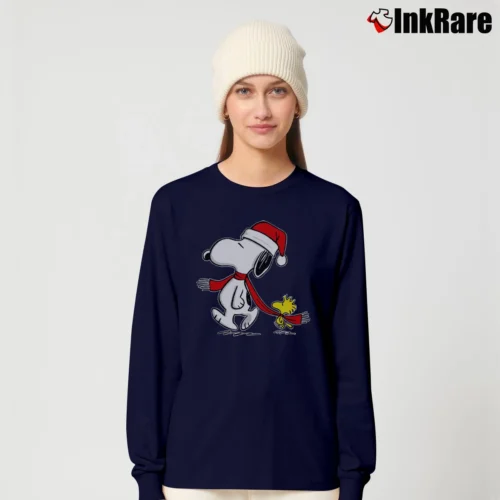 Merry Christmas Funny Snoopy Women’s Long-Sleeve Top in navy – Effortless Layer Women’s Merry Christmas Funny Snoopy Long-Sleeve Top in navy | Sleek, Versatile, All-Season