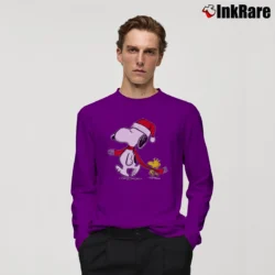 Men’s Merry Christmas Funny Snoopy Long-Sleeve Shirt in purple | Sleek, Lightweight, Year-Round Wear