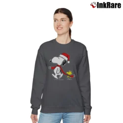 Women’s Merry Christmas Funny Snoopy Relaxed Sweatshirt in charcoal | Soft, Laid-Back Vibe