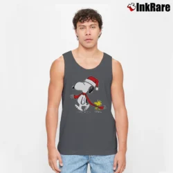 Men’s Merry Christmas Funny Snoopy Tank Top in charcoal | Breathable, Active-Friendly Design
