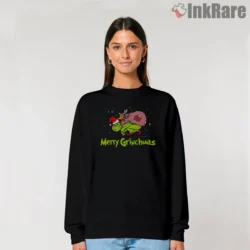 Merry Grinchmas Sleeping Santa Sack Shirt on graphic shirt for women graphic tee