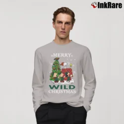 Men’s Merry Minnesota Wild Snoopy Christmas Long-Sleeve Shirt in sport grey | Sleek, Lightweight, Year-Round Wear
