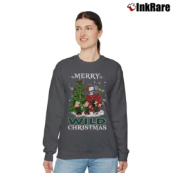Women’s Merry Minnesota Wild Snoopy Christmas Relaxed Sweatshirt in charcoal | Soft, Laid-Back Vibe
