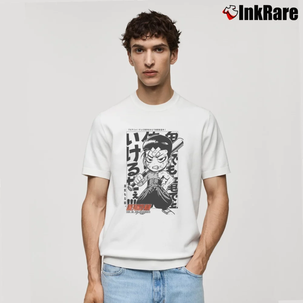 Men’s Metal Bat One Punch Man Classic T-Shirt in white | Soft, Breathable Everyday Wear