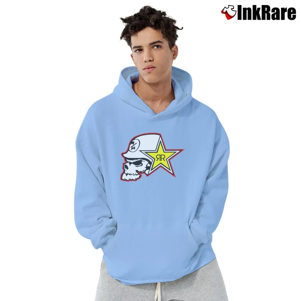 Men’s Metal Mulisha And Rockstar Combo Pullover Hoodie in light blue | Cozy, Durable, Modern Fit